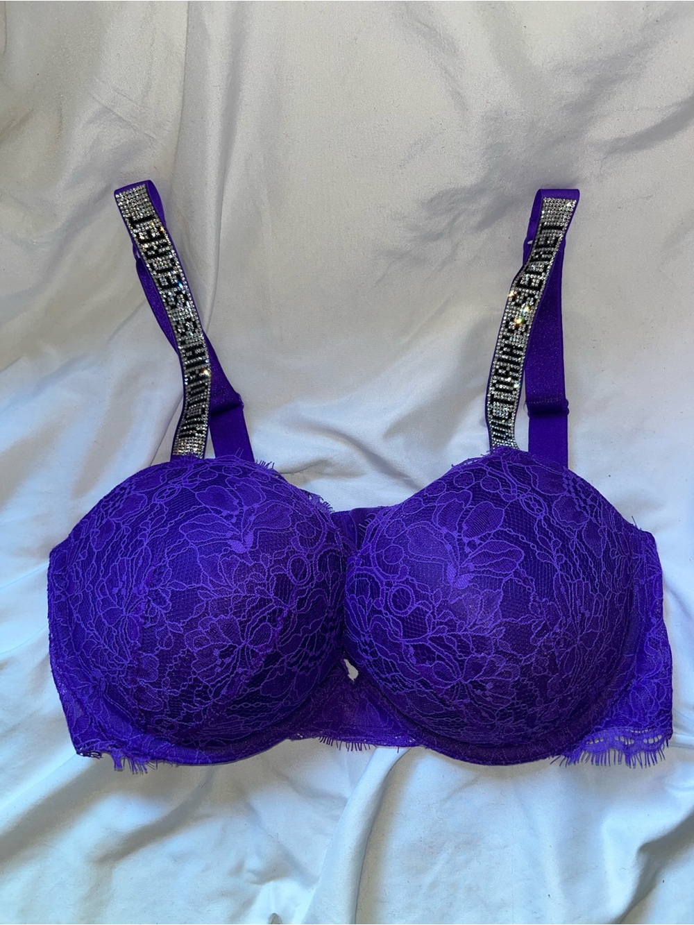 Victoria’s Secret Very Sexy Rhinestone Strap Push Up Bra Size 36D